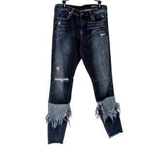 BLANKNYC The‎ Reade Classic Skinny Jeans Distressed Frayed Cuffs Size 32